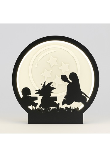 Fibrika Store Anime Siluet Tasarımlı Led Masa Lambası Siyah