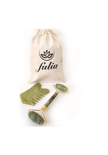 Yeşim Taşı Gua Sha Masaj Taşı Doğaltaş Tarak ve Yeşim Taşı Roller