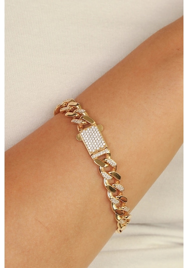 Taşlı Gurmet Altın Bileklik Çok Renkli