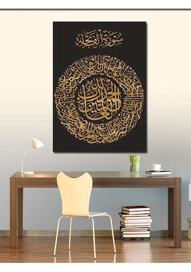 Kanvas Tablo Fatiha Suresi Hat Sanatı
