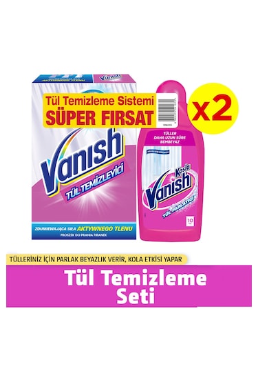 Vanish Tül Temizleyici Set ( Toz 400 gr + Parlatıcı 450 ML) X 2