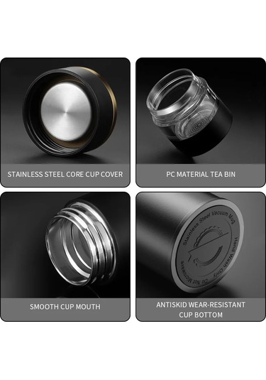 Bardak Akıllı 304 Paslanmaz Çelik Vakum Bardak Sıcaklık Led Diğer Siyah