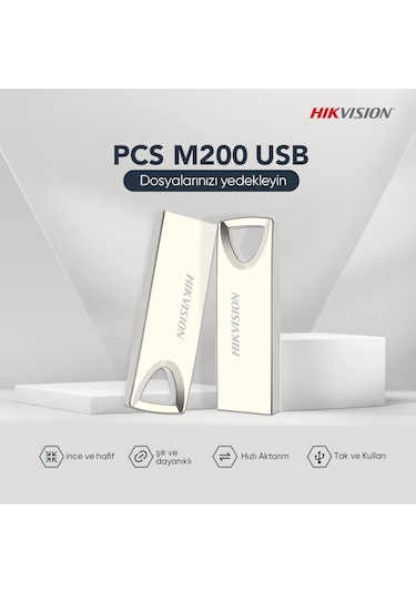 Hikvision 128gb Usb2.0 Hs-usb-m200/128g Metal Flash Bellek