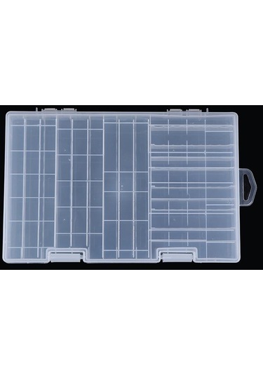 Jms Yerleştirilen 100 Adet Aaa Aa Pil Tutucu İçin Süper Hacimli Plastik Pil Saklama Kutusu Şeffaf