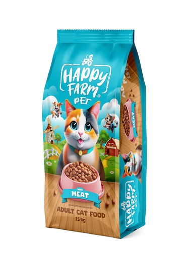 Happy Farm Etli Kedi Maması 15kg