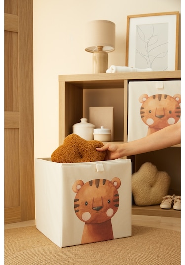 Ocean Home Textile Çocuk Odası Sevimli Kaplan Kutu 33 x 30 x 33 CM