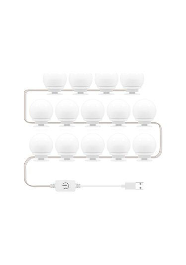 Vkemall Ayna Ön Işıkları Şifonyer Dolum Makyaj Aynası Ampulü Üç Renkli Kısılabilir Usb D