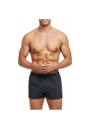 Erkek Penye Baskı Desenli Boxer Bgl-st05011 Füme