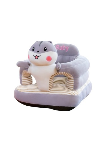 Bebekler Için Kedi Figürlü Peluş Koltuk - Gri Yurt Dışından Gri