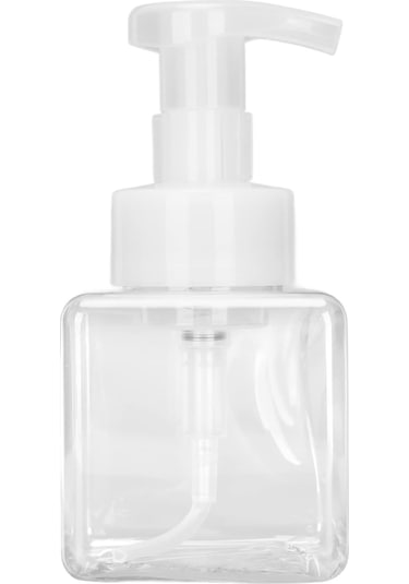 Dold Plastik Pompa Şişeleri, 250ml, Şeffaf Kare Köpük Dispenseri