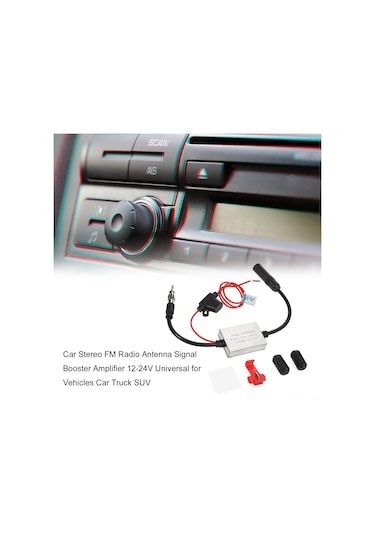 Maiyame Araçlar İçin 12-24v Fm Radyo Anten Sinyal Yükseltici - 25-30dbi Kazanç 112 Karakter