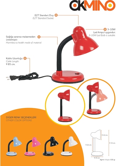 Masa Lambası Kırmızı