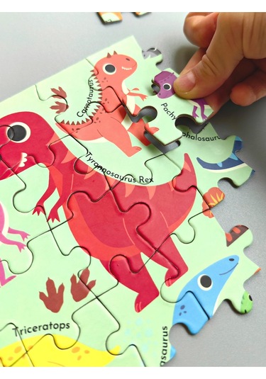 Doerkids Dinozorlar-Cretaceous Dönemi Mini Puzzle 40 Parça 4 Yaş