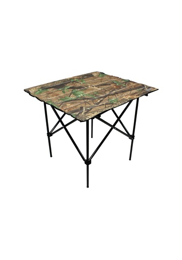 Gray Wolf Orman Desenli Katlanır Kamp Masası Taşıma Çantalı Km702 Ahşap - Kahverengi