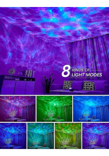 Kuzey Işıkları Aurora Projektör, Beyaz Gürültü İle 3'ü 1 Arada Çok Renkli