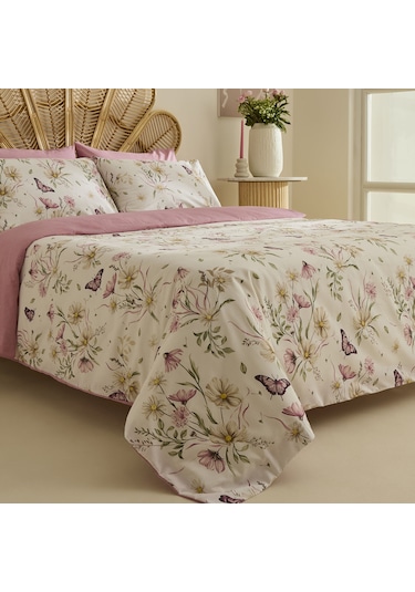 Sarah Anderson Butterflora Çift Kişilik Nevresim Takımı Somon SOMON