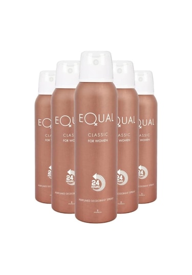 Hunca Equal Classic 24 Hours Kadın Sprey Deodorant 5 x 150 ML
