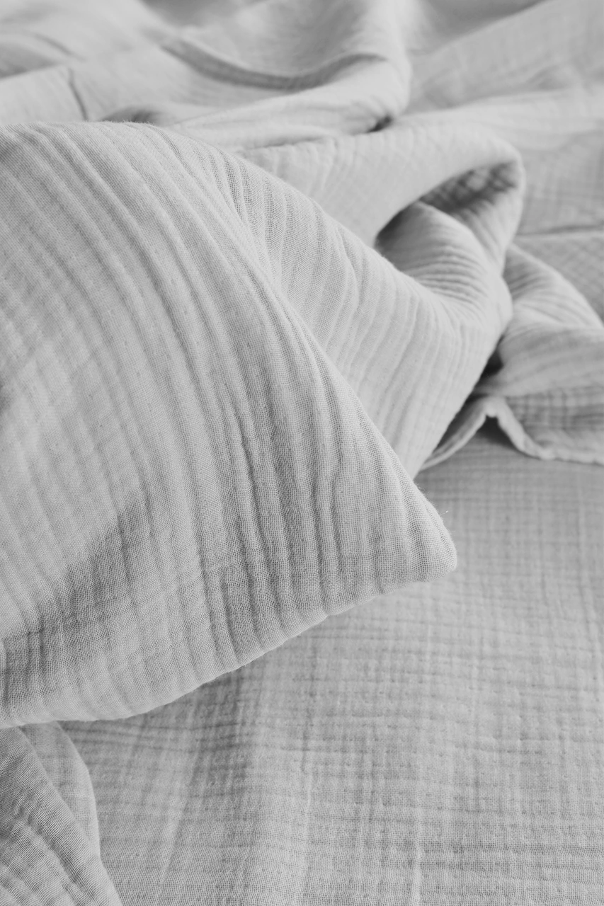 Müslin Çift Kişilik Nevresim Takımı Gri Gri