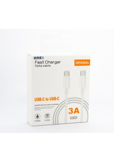 Winex SX262M 3A 45W Type-C To Type-C 2M Data Hızlı Şarj Kablosu