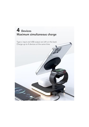 Reedark Apple Mag-safe Şarj İstasyonu: İphone, Apple Watch Ve Airpods İçin 4 Ü 1 Arada Kablosuz Şarj Çözümü