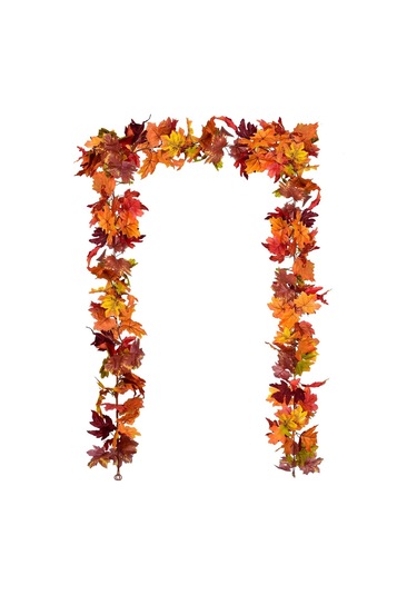 2'li Paket Sonbahar Akçaağaç Yaprağı Çelengi, 5,9 Feet/adet Asılı Çelenk Yapay Sonbahar Yaprağı Çelengi Şükran Günü Dekoru Ev Düğün Şömine Qd Kahverengi