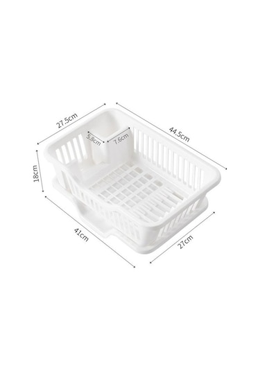 Pazly Beyaz Bulaşık Kurutma Rafı Mutfak Eşyası Drenaj Tahtası Damlalıklı Tezgah Organizatörü Yemek Takımı Depolama Rafı Beyaz Beyaz