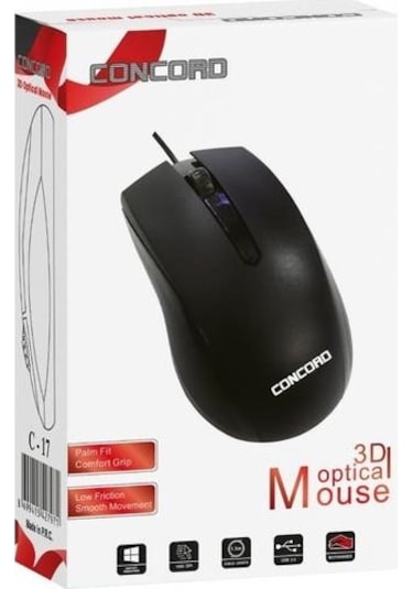 Concord C-17 Kablolu Optik Mouse - Siyah