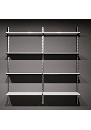 4 Katlı Duvara Monte Dekoratif Raf Sistemi