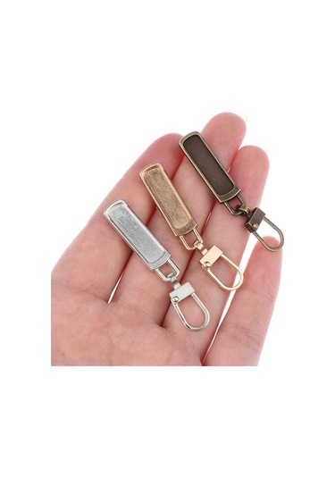 Bakır 3 Adet Fermuar Kaydırıcı Çektirme Yedek Çıkarılabilir Fermuar Kafa Bagaj Okul Çantası Ceket Elbise Ayakkabı Botları Metal Fermuar Kolye Çekin