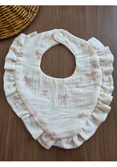 Venedy's Terra Ruffle Trio 3lü Müslin Bebek Önlüğü Seti Ekru