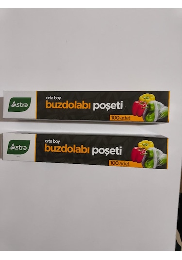 2 Kutu Astra Buzdolabı Poşeti Orta Boy 200 Adet