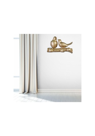 Suntek Kuşlar Ağaç Dalı Askı Ev Dekoratif Takı Yatak Odası Dolap Askı Altın Çok Renkli