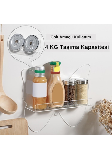 Şeffaf Pleksi Kelebek Duvar Rafı Şeffaf Kendinden Yapışkanlı Vidalı Askı Hediye Diğer