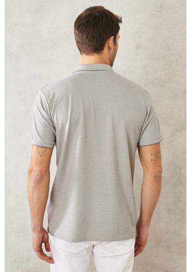 Ac&Co / Altınyıldız Classics Polo Yaka Cepli Regular Fit Bol Kesim Düz Tişört - 465114609 Gri