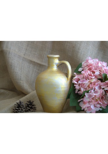 Gold Çömlek Vazo Toprak Vazo Dekoratif Vazo Kuru Çiçeklik Vazo