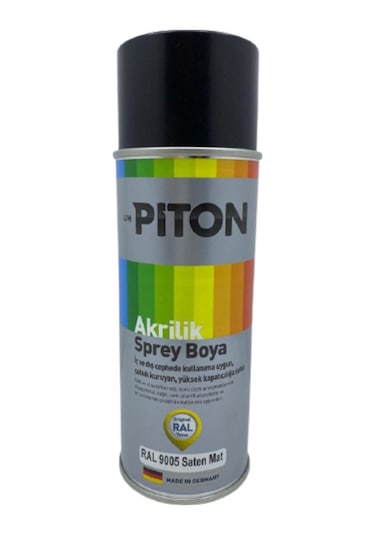 Piton Akrilik Sprey Boya 400 Ml Ral9005 Yarı Mat Siyah