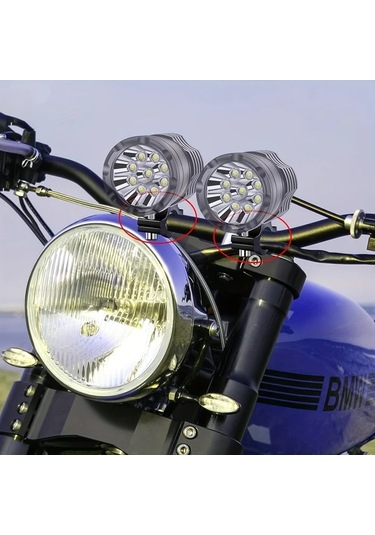 Hightower Siyah 1 Adet Evrensel Motosiklet Sis Farı Tutucu 18-27mm Ayarlanabilir Alyan Anahtarlı