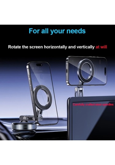 Willowhaven Desiontal X53 Emme Kupasi Araba Vakumlu Manyetik Telefon Tutucu 360 Derece Metal Ayarlanabilir Stand Kompakt