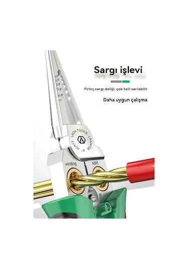Fastbuy Çok Fonksiyonlu Paslanmaz Elektrikçi Pensesi La324108 - Elektriği Ölçer - Yeşil La324108