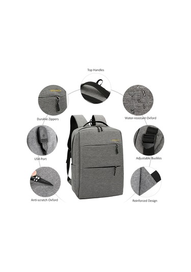 Sırt Çantası Combo Set Laptop Sırt Çantası Suya Siyah 3 Adet Siyah