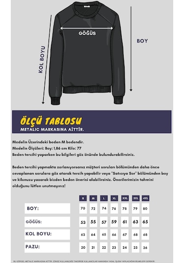 MMetalic Bisiklet Yaka Etiket Detayı İçi Pamuklu Erkek Sweatshirt Antrasit