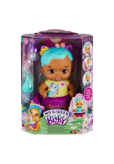 HHL22 Yavru Kedi Bebeğimin Bakım Zamanı -  Mavi Saçlı Bebek My Ga