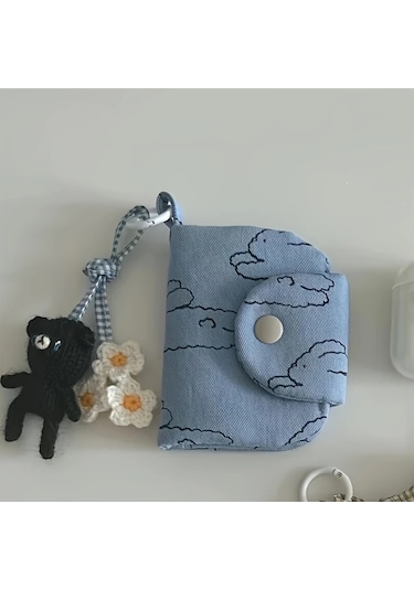 Elmpaly Pembe Fiyonk Çiçekli Zarif Papatya Kartlık Cüzdan Hafif Katlanır