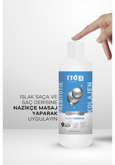Tto X Kuru ve Normal Saçlar Için Şampuan Kolajen ve Prebiyotik 500Ml