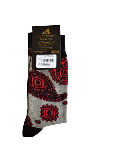 A Classe Şal Desenli Erkek Çorap Gri Melanj