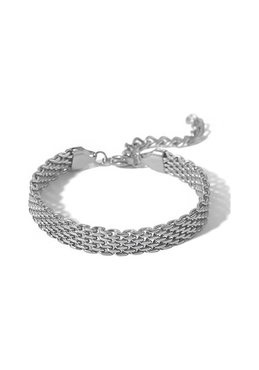 Chavin 8 Mm Silver Çelik Kadın Zincir Bileklik Et83by Gümüş