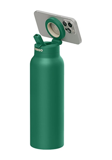 Ringo Pro Pipetli, Telefon Tutuculu Termal Çelik Termos 710 Ml Yeşil