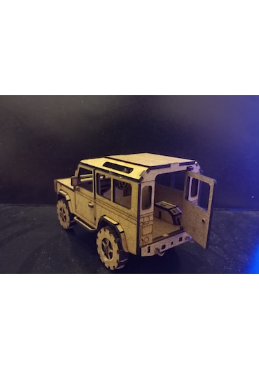 TLRhobi 3d Land Rover Defender Ahşap Lazer Kesim Araba Yapım Kiti