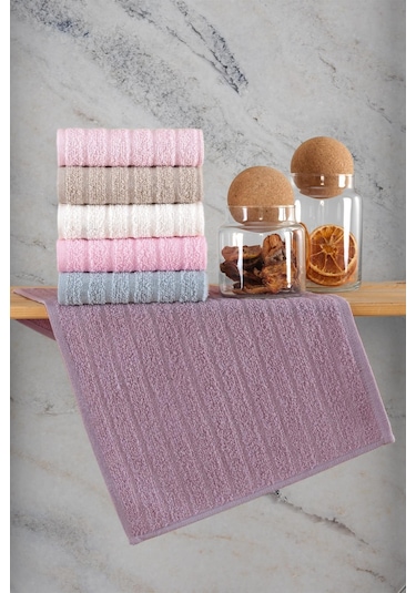 Path El ve Yüz Mutfak Havlu Seti 6'lı 30 x 50 CM Pembe