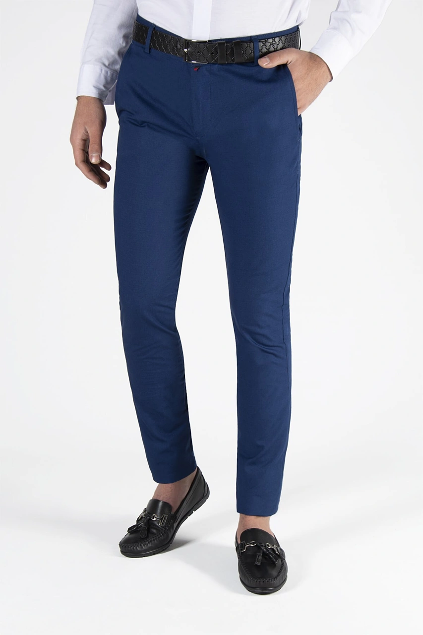 Veaven Erkek Sax Slim Fit Petekli İtalyan Kesim Keten Pantolon Çok Renkli36